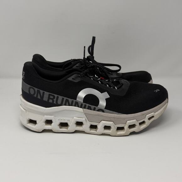 On Running Women's Cloudmonster 2 Sneakers - Black/White - 10 - Picture 3 of 9